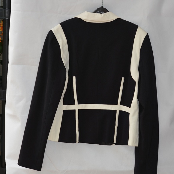 Black & Cream Structured Jacket SZ XL Studio Point - Picture 6 of 9